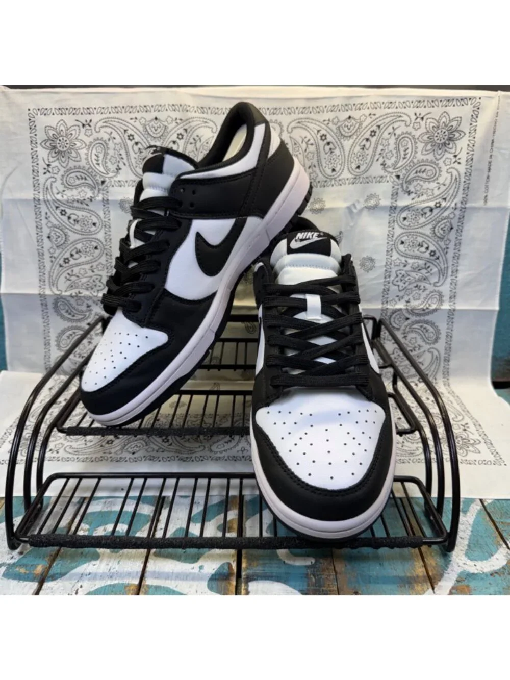 Nike Dunk Low Retro White/Black Panda DD1391-100 Sneakers Shoes Mens Sz 9.5 EUC